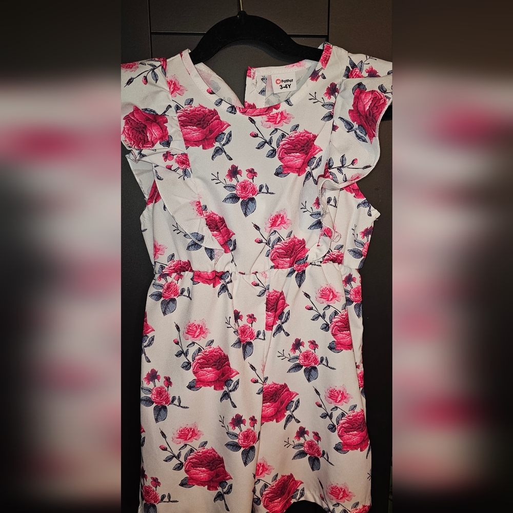 PatPat Floral Dress with Pink and Blue Accents